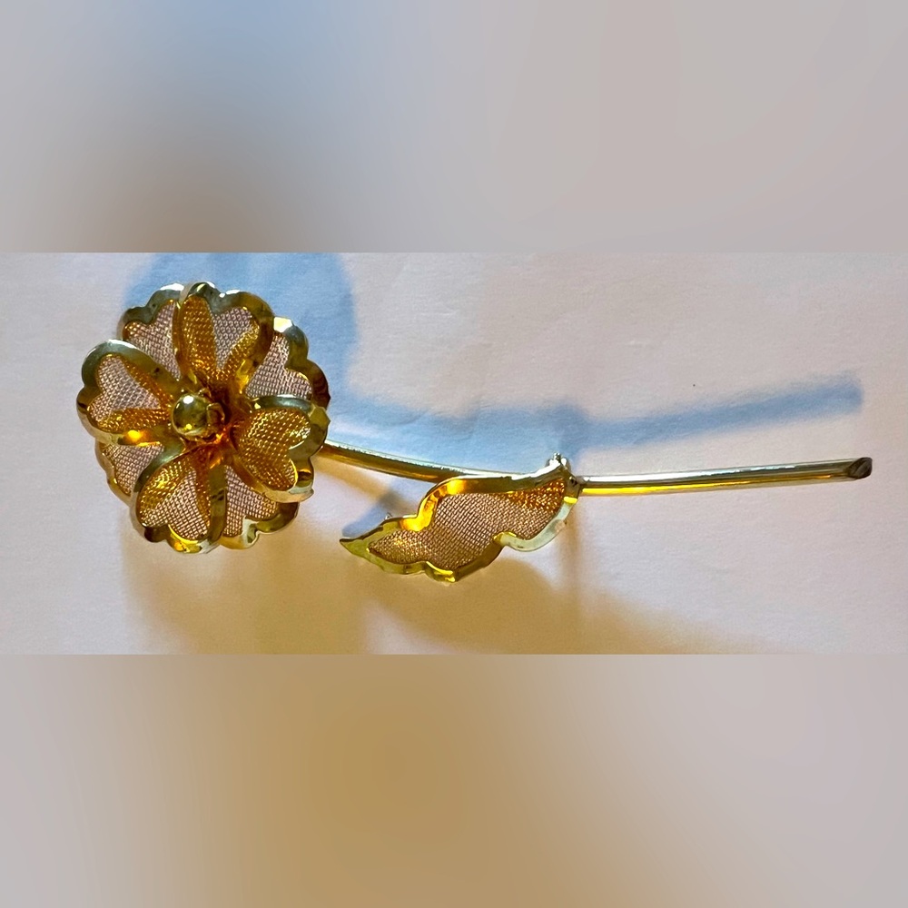 Coro Vintage Gold Floral Brooch
